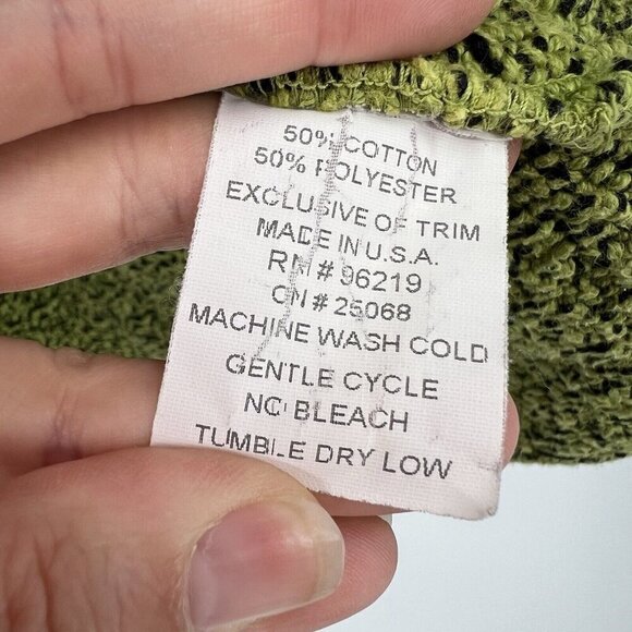 Willow Green Lagenlook Made in USA Pocket Sweater Size Small V-Neck - Picture 5 of 6